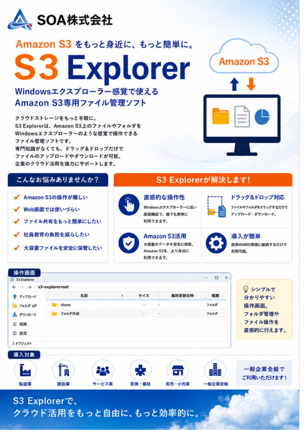 S3 Explorer チラシイメージ